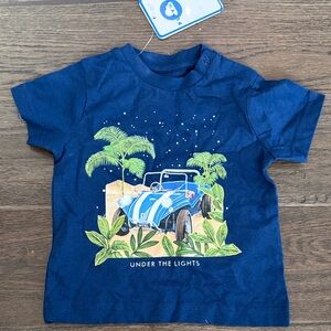 Mayoral Navy T-Shirt with Tropical Graphic